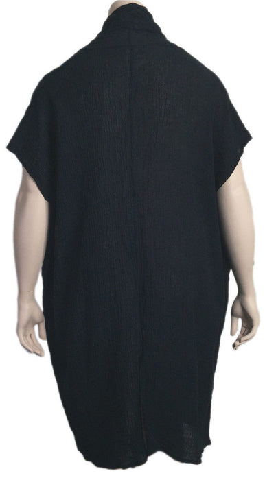 Cheyenne Long Black Linen Vest
