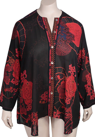 Citron Santa Monica Plus Size Silk Georgette Blouse