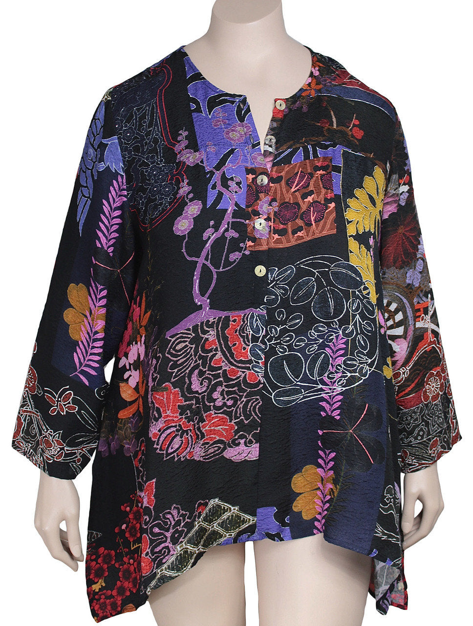 Citron Plus Size Silk Print Tunic