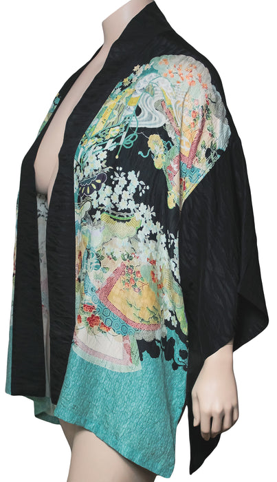Dressori Plus Size Printed Kimono Jacket - SIDE VIEW