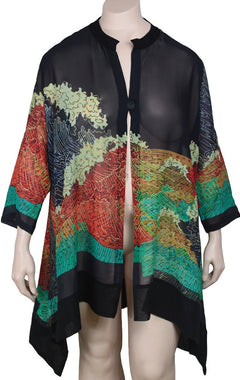 Dressori Plus Size Silk Georgette Duster