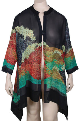 Dressori Plus Size Silk Georgette Duster