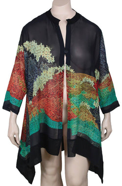 Dressori Plus Size Silk Georgette Duster