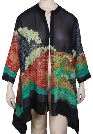 Dressori Plus Size Silk Georgette Duster