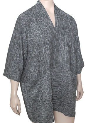 Dressori Reversible Silk Crinkle V-Neck Tunic - Plus Size