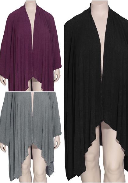 Grizas Plus Size Ribbed Silk Cardigan