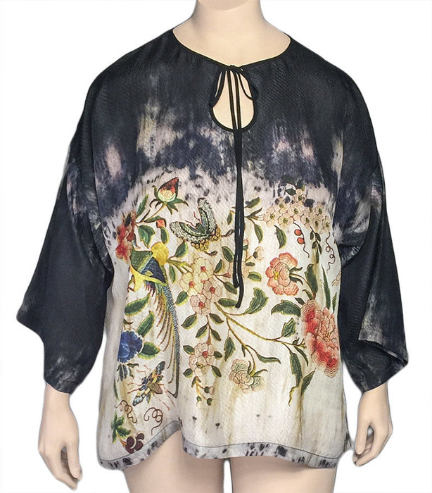Dressori Black Silk Print Tunic