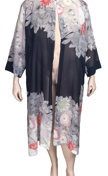 Dressori Long Silk Mandarin Duster