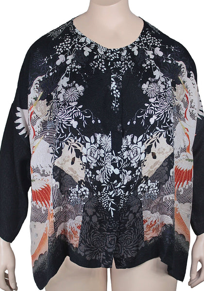 Dressori Silk Jewel Neck Blouse Plus Size