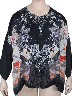 Dressori Silk Jewel Neck Blouse Plus Size