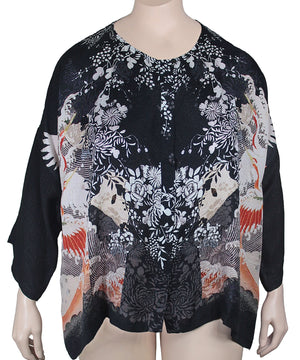 Dressori Silk Jewel Neck Blouse Plus Size