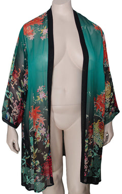 Dressori Plus Size Long Silk Duster