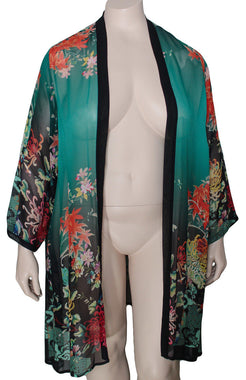 Dressori Plus Size Long Silk Duster