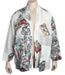 Plus Size Citron Linen Silk Print Kimono Jacket
