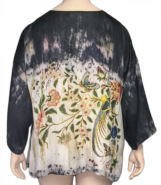 Dressori Black Silk Print Tunic