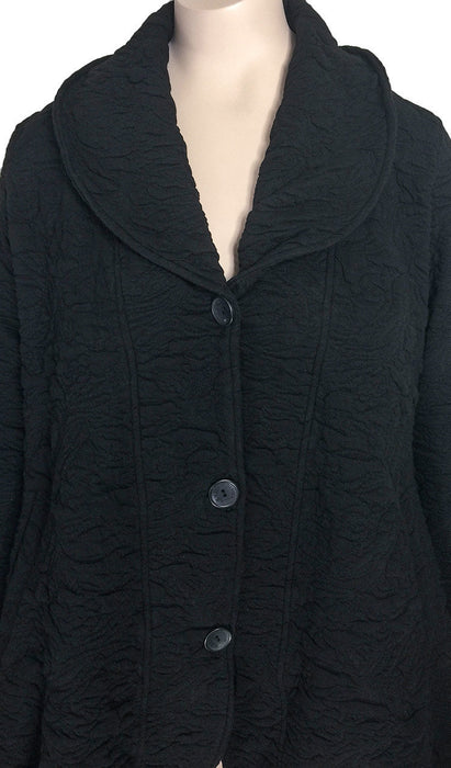 Kekoo Black Embossed Coat / Jacket